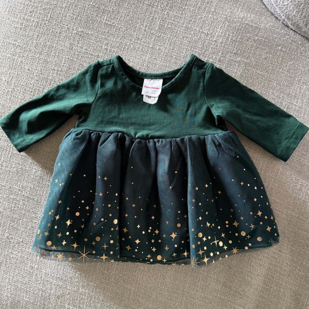 Hanna Andersson Forest Green Baby Dress